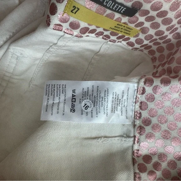 Maeve by Anthropologie The Colette Pink and White Metallic Polka Dot Pants - Picture 10 of 14